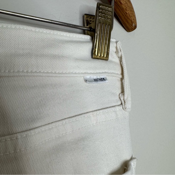 MOTHER Denim Tomcat Ankle White Cream Puffs High Rise Straight Stretch Size 28 - Picture 7 of 13